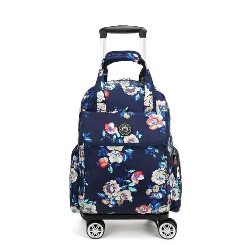 Mochila de Viagem de Rodas Femininas, Trolley Bag, Rolling Duffel, Carry On Bagagem de Mão, Spinner Wheels Bags