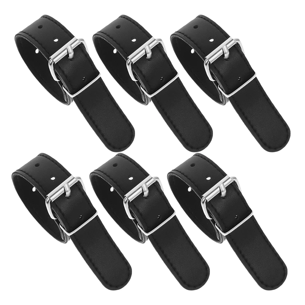 6Pcs Childrens Bike Basket Straps Durable PU Material Quick Install Universal Compatibility Scooter Baskets Bike Retaining Strap