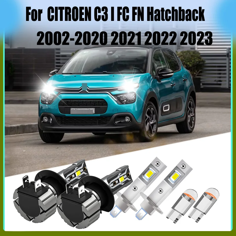 

H1 H7 Светодиодные лампы дальнего ближнего света IP68 Водонепроницаемые и пыленепроницаемые для CITROEN C3 I FC FN Hatchback 2002 2003 2004 2005-2023