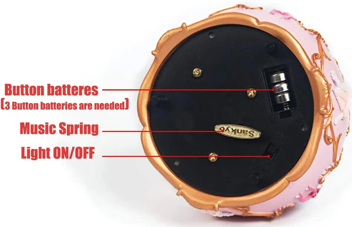 Classical Ballerina Music Box with Colorful Lights, 18-Note Wind Up for Birthday Christmas Gift
