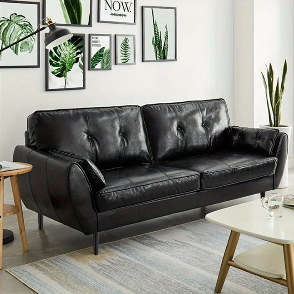 Set of 4 Furniture Legs Straight Tapered Metal Leg Matte Black Mid-Century Modern Furniture Feet for Cabinet Sofa Couch Table
