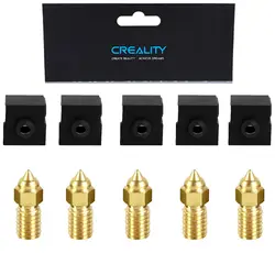 Creality High Speed Brass Nozzle 0.2/0.4/0.6/0.8/1.0mm M6 0.4mm Nozzles Kit for Ender-3 V3 SE/Ender 5 S1/Ender 7 3D Printer Part
