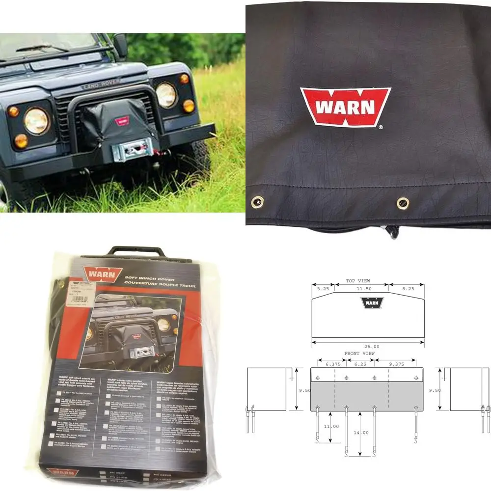 

15639 Soft Winch Cover with Bungee Cord Fasteners for 16.5ti, M15000, and M12000 Winches , Black