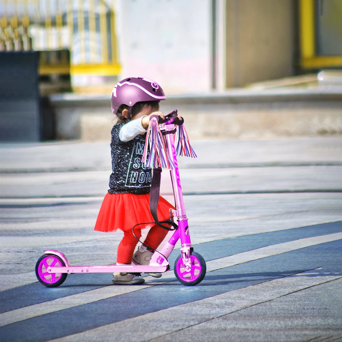 شريط مقود الدراجة الثابتة لدراجات الأطفال الصغار، شريط سكوتر للأطفال، ديكور ممتاز لامع متين