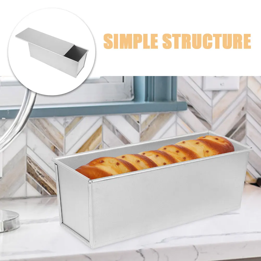 

Sliding Toast Box 900g Loaf Pan Tin Nonstick Baking Mold Small Bread Pans Oven HouseholdToast Mold With Lid Kitchen Bakery Cake
