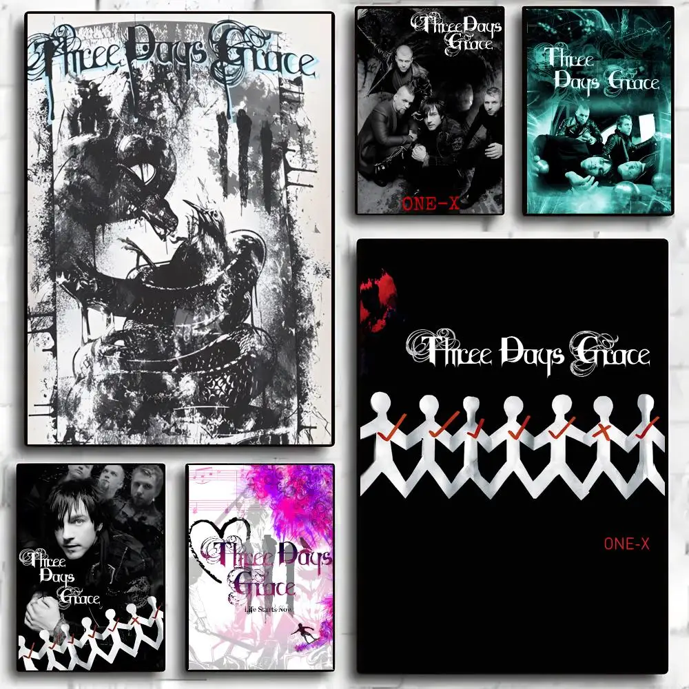 Three Days Grace Rock Band Canvas  Poster Art HD Advanced Aesthetic Printing Paper Wall Art for Living Room Home Decor