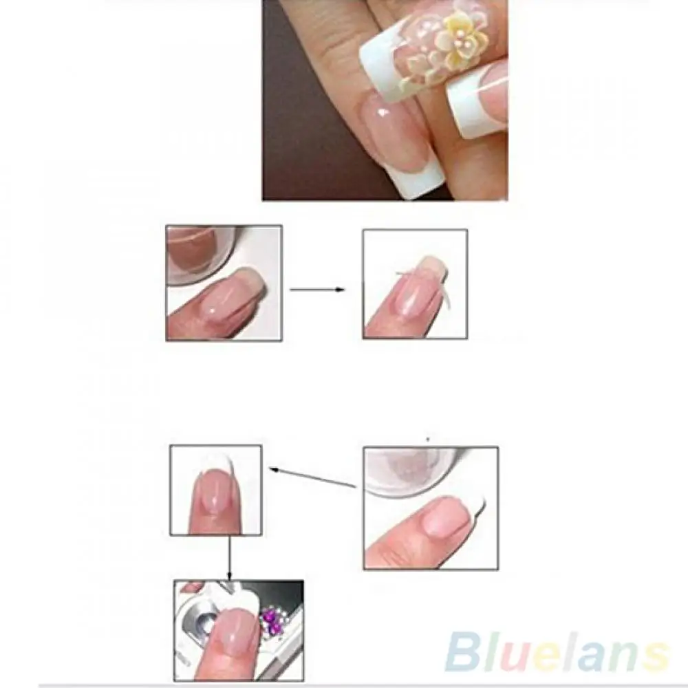 48Pcs French Stencil Nail Art Form Fringe Guides Manicure DIY Stickers Tips Decor