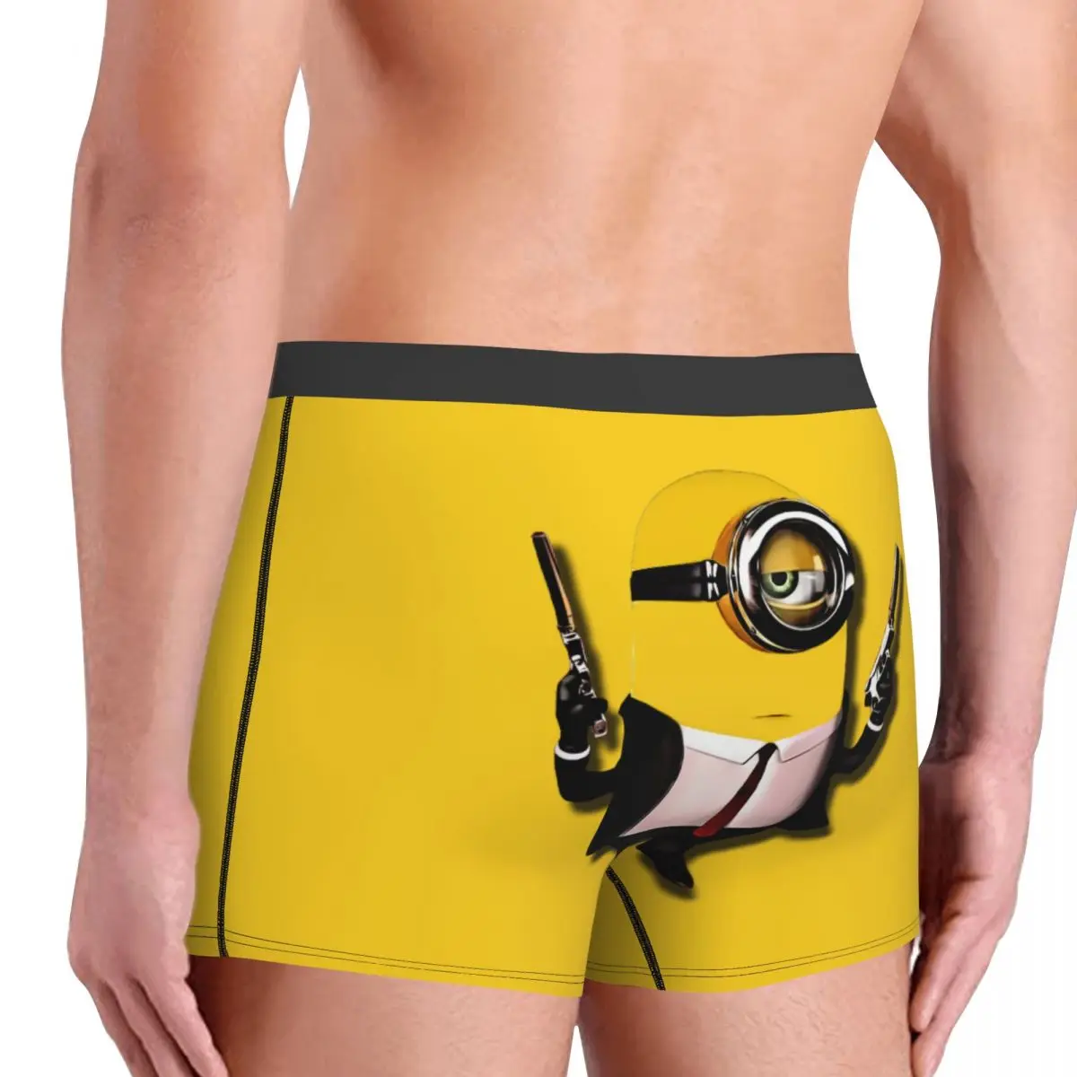 Custom M-Minions Cartoon Gun Pistol Boxer Shorts For Homme 3D Printed Underwear Panties Briefs Breathable Underpants