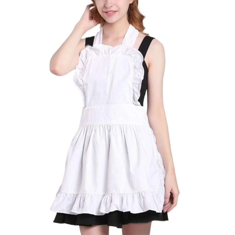 Maid Apron Cosplay Cooking Aprons Kitchen Apron Ruffle Apron Waitress Apron Maid Cosplay Accessories for Girls Women