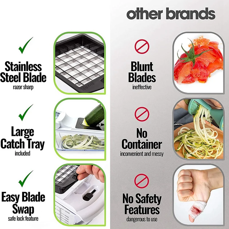 Gemüse hacker Mehrzweck-Gemüses ch neider Spiral isierer Gemüses ch neider-Zwiebel hacker mit Behälter-Pro-Lebensmittel hacker