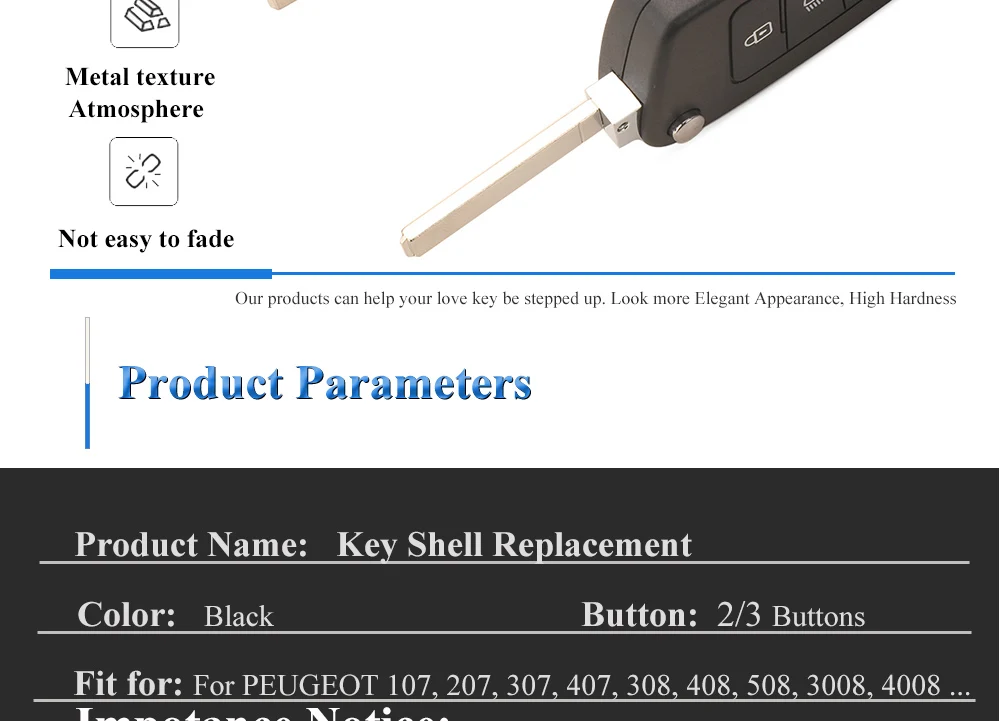 Jingyuqin Für Peugeot 107 207 307 407 306 308 408 508 3008 4008 Partner CE0523 CE0536 Modifizierte Filp Remote Auto Schlüssel Shell Fall – Detail 5