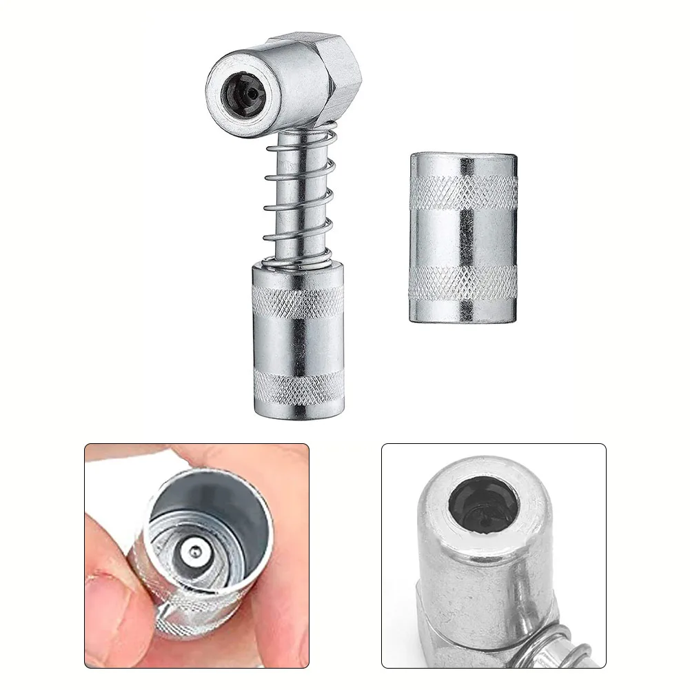 2pcs 90 Degree Oil Nozzle Adapter 3000-4500PSI Grease Gun Lubrication Tool For Coupler Connection Hand-operated Grease Tools