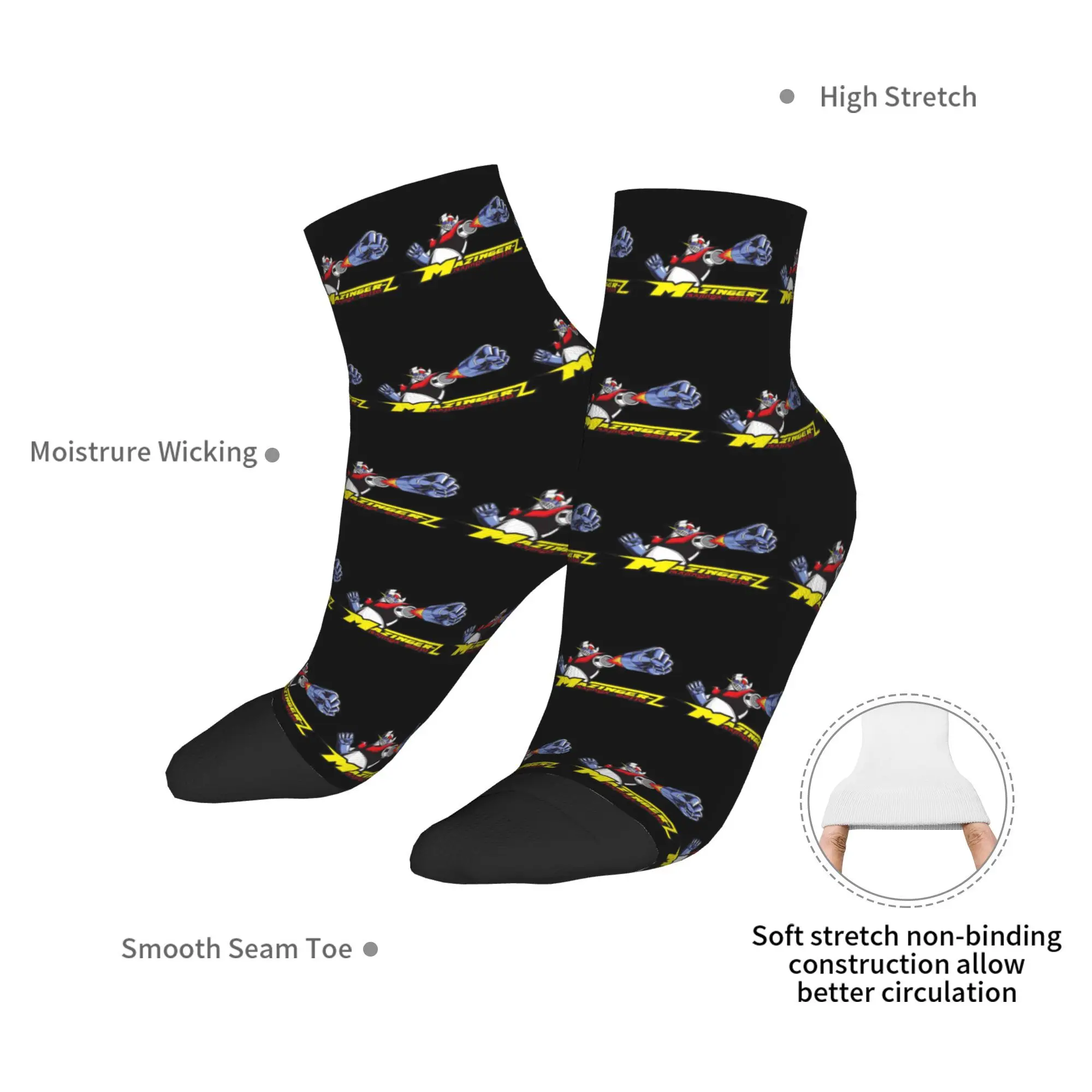 Mazinger Z Goldorak Actarus Grendizer Mask  Socks Harajuku  Stockings All Season Socks Accessories for Man Woman Christmas Gifts