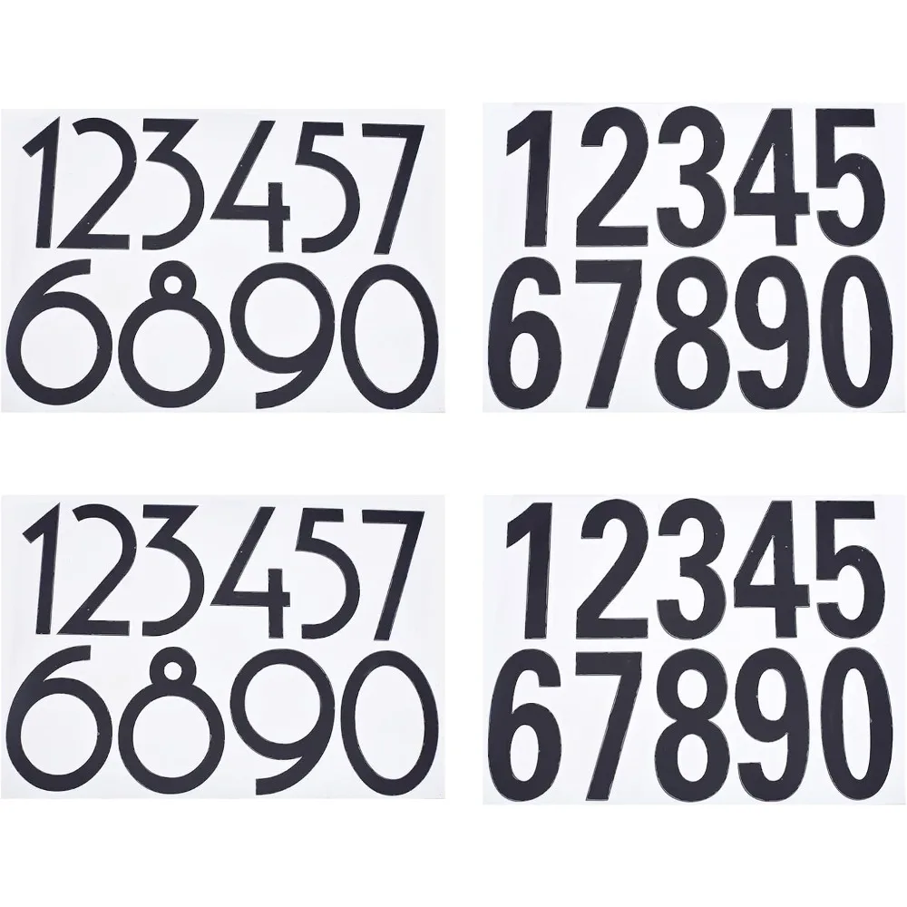 

8 листов, 2 стиля, ПЭТ-наклейки, светоотражающие, самоклеящиеся, виниловые, водонепроницаемые, цифры 0-9, для декора почтовых ящиков и вывесок