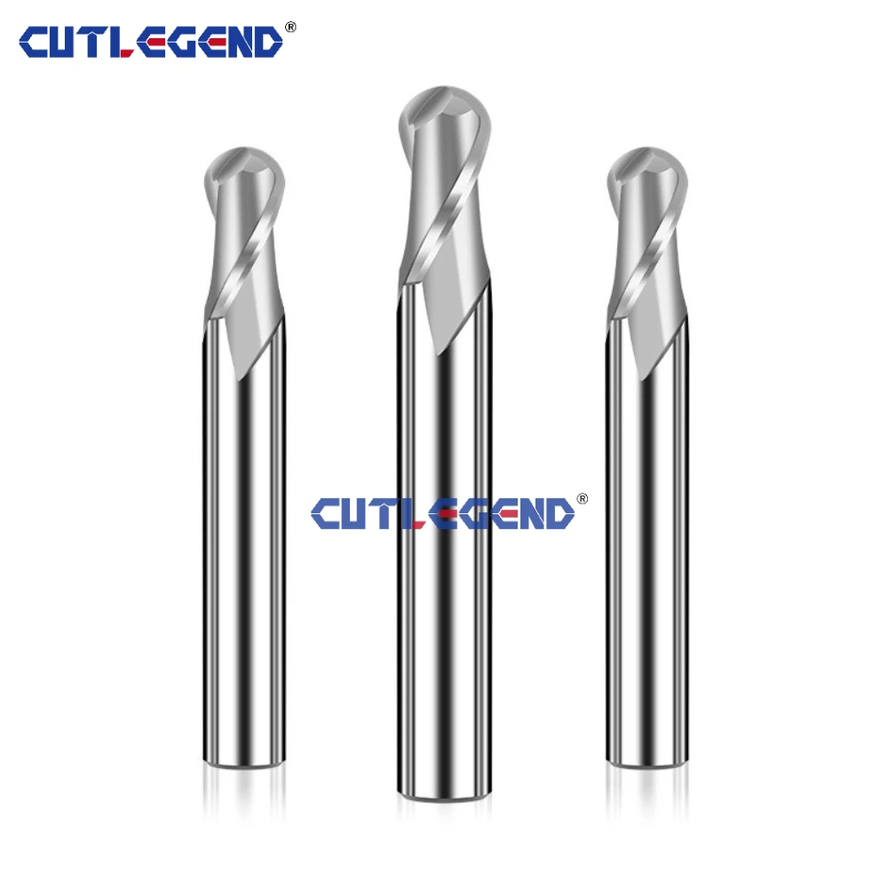 CUTLEGEND HRC60 Unbeschichteter Vollhartmetall-Kugelfräser R0.5-R5.95 Speziell für Aluminium CNC 3D-Kurven-Gravur-Bearbeitungswerkzeug – Detail 1