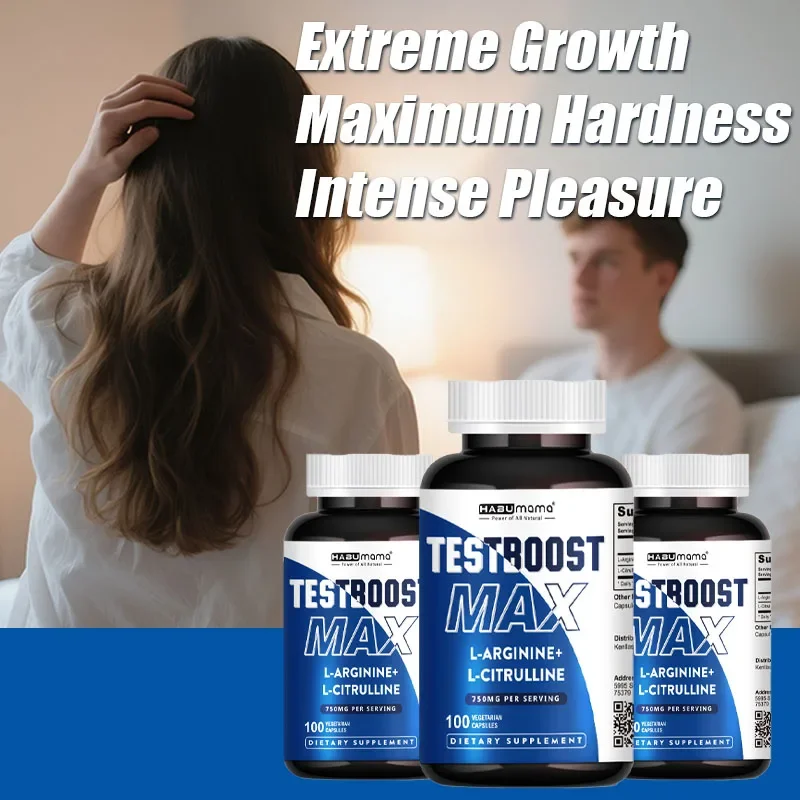 100 tabletten Mannelijk supplement met L-arginine L-citriline, uithoudingsvermogen en energie Veganistisch |   Discreet schip