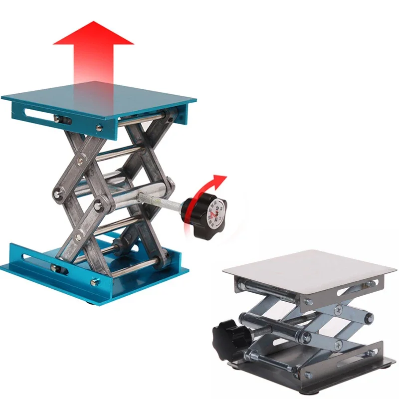 Lift Table 4'x4' Lab Plate Jack Scissor Stand Platform Router Workbench Table Woodworking Lift Laboratory Carpentry Tools