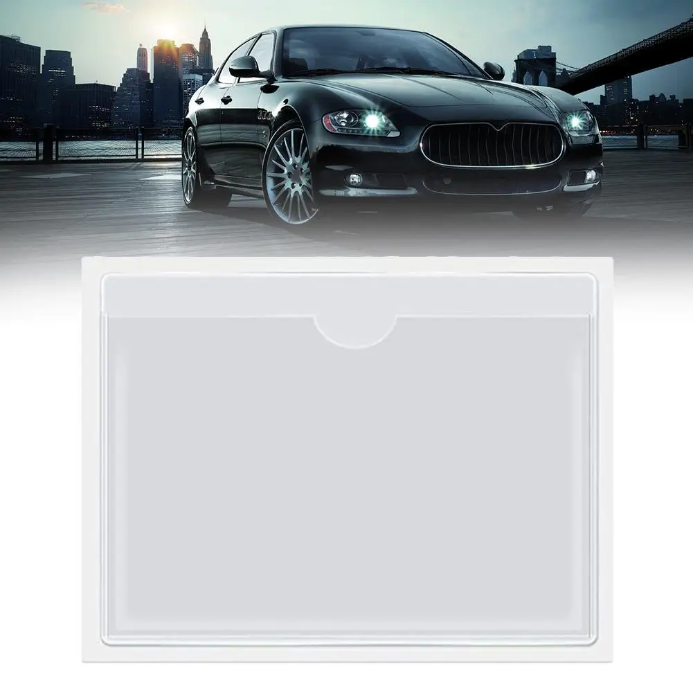 

1pc Card Cover Plastic Self-Adhesive Windshield Clear Car Label Cover Card Holder Organizing Cards Pocket Sticker Card N0S6