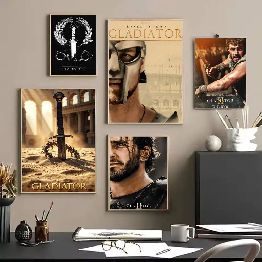 الفيلم الكلاسيكي G_GladiatorS HD الكتان قماش المشارك جدار الفن يطبع لغرفة المعيشة غرفة نوم مكتب هدية تزيين المنزل #2