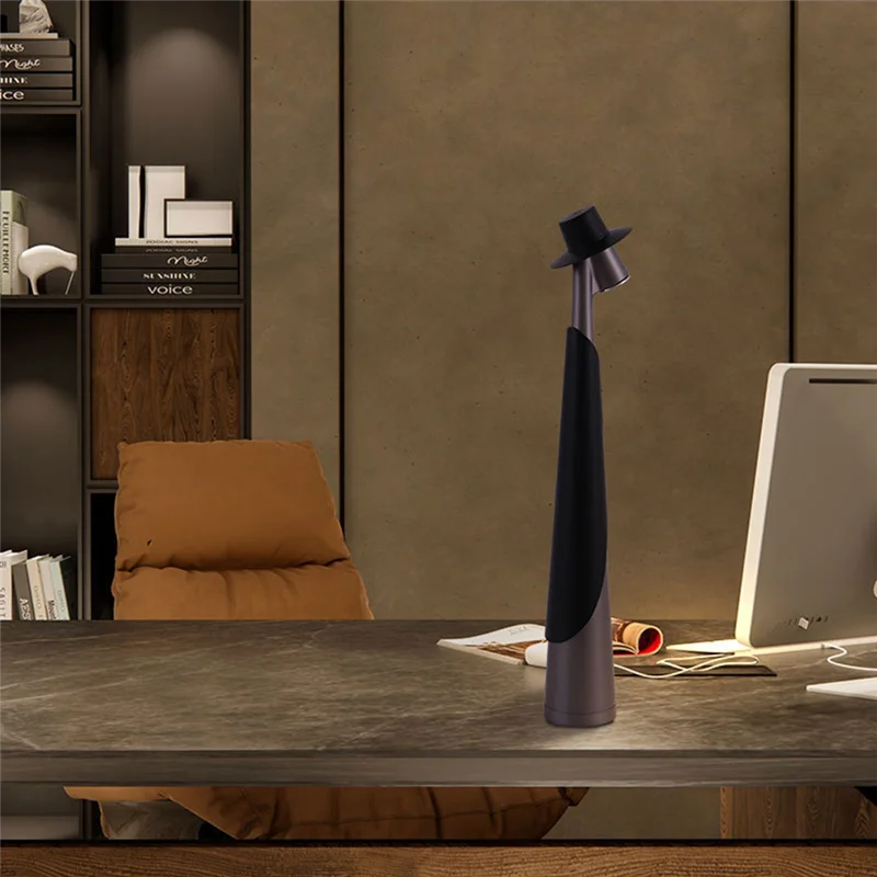 Lámpara de mesa con luz nocturna, lámpara de ambiente, pie alto, sala de estar, restaurante, lámpara de mesa de carga portátil-[Qahk]
