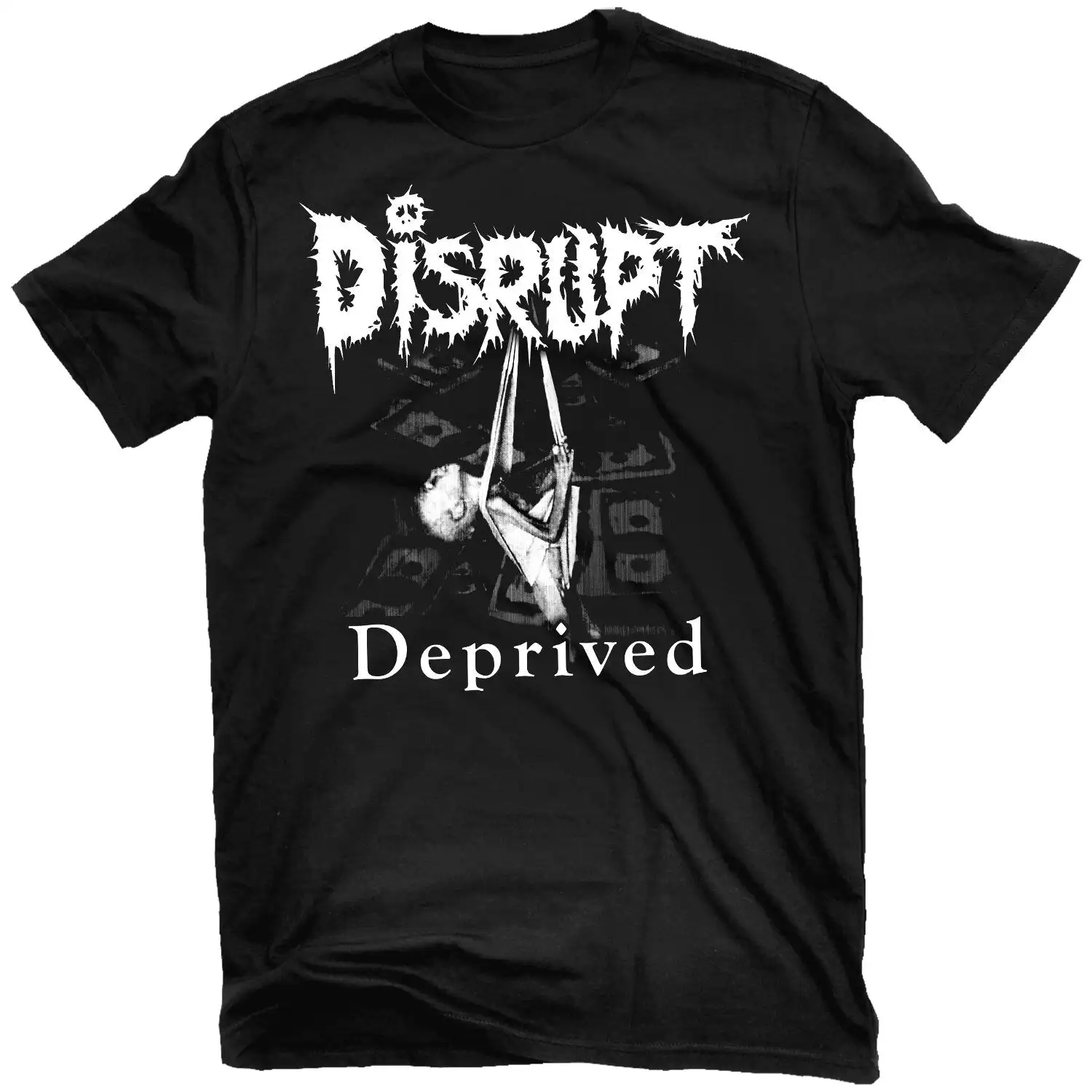 Disrupt Deprived Band Graphic Tee 100% Cotton Round Neck Casual Unisex T-shirt Summer Top