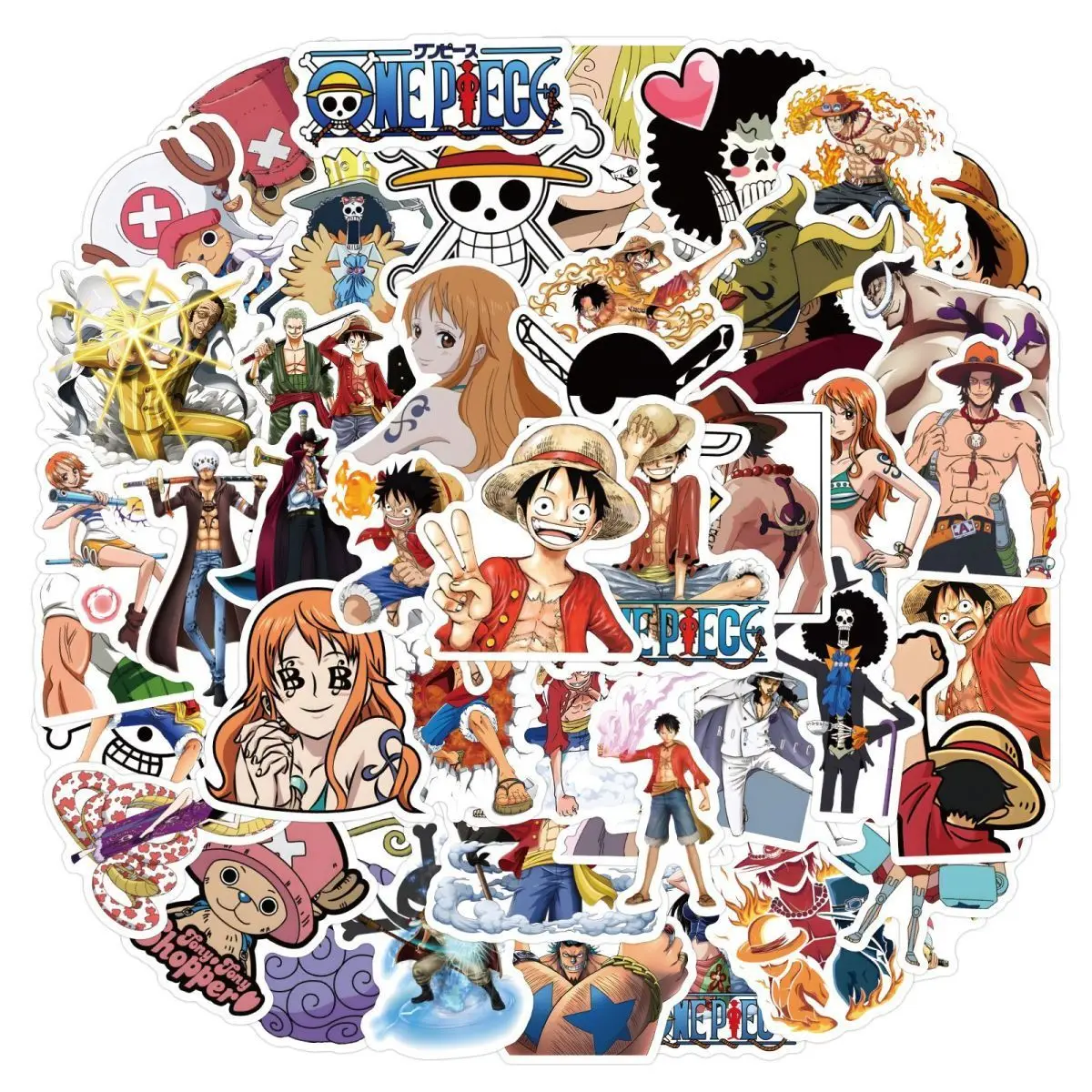 100 Stück One Piece Anime-Aufkleber, Dekorationsartikel, zweidimensionale DIY-Notizbuch-Sticker, wasserdichte Anime-Handy-Aufkleber – Detail 8