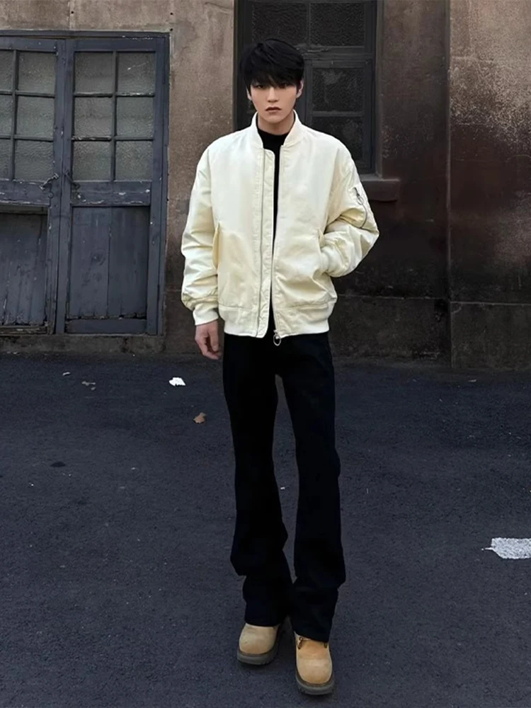 

Cleanfit Black Knife Jeans Men's American High Street Slim Fit Elastic Pants Narrow Straight Leg Micro Flared Trousers