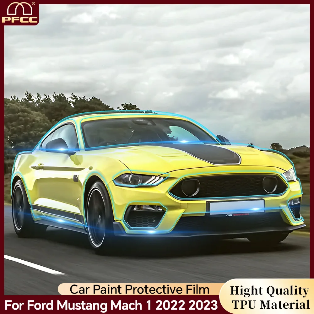 

For Ford Mustang Mach 1 2022 2023 TPU Pre-cut Paint Protection Film PPF Car Body Door Transparent Sticker Anti-Scratch Resistant