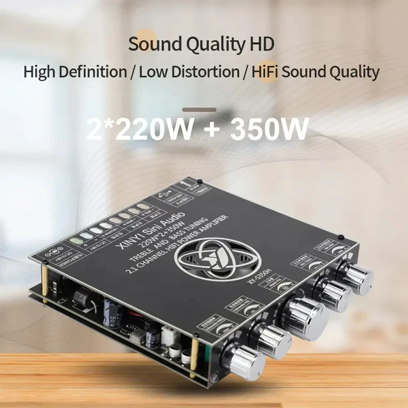 S350H TPA3251D2 Bluetooth 5.0 Amplifier Board 2.1 Channel Power Audio Stereo Subwoofer 220WX2+350W TREBLE Bass AMP