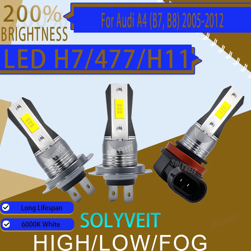 

A Silent, Efficient 45W Chip for Lasting Light LED HI LOW FOG H7/477/H11 For Audi A4 (B7, B8) 2005 2006 2007 2008 2009 2011 2012