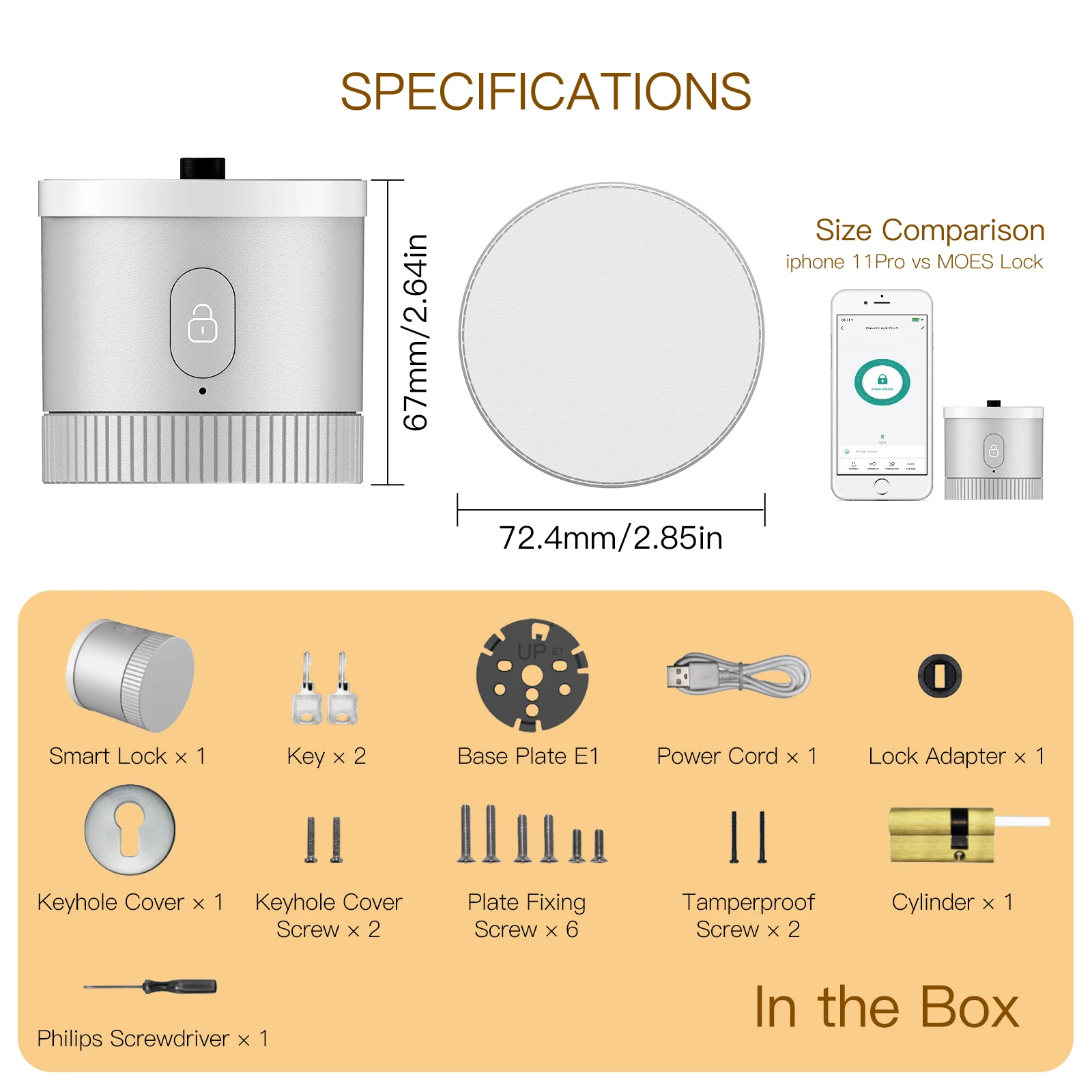 MOES Bluetooth Serratura della porta di grado bancario AES128 Bit TLS Crittografia BLE Sensore Sblocco Tuya Smart APP Controllo vocale Alexa Google EU