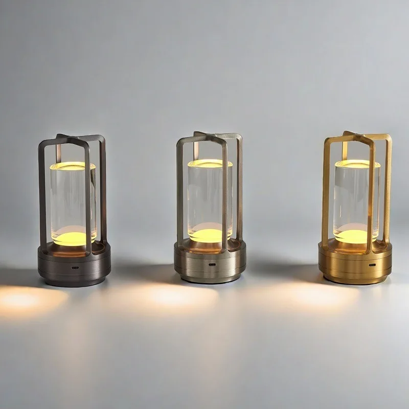 LED Creative Desk Lamp Smart Bedroom Ambient Light Bedside High-end Night Light Charging Camping Night Light