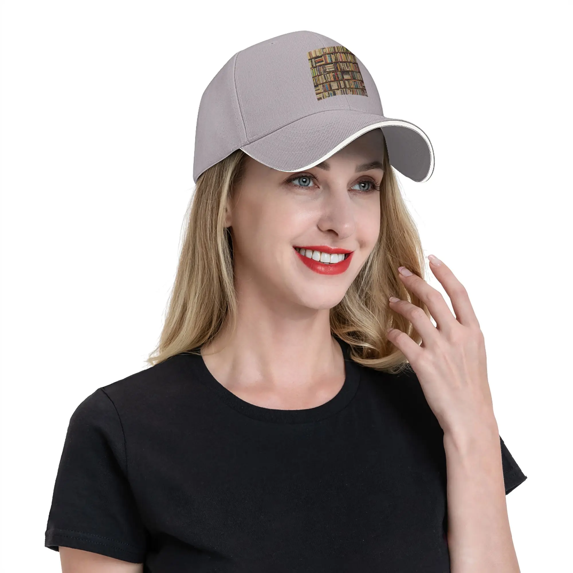 Education Library Book Cap Fashion Baseball Caps Adjustable Hat Hip Hop Summer Unisex Baseball Hats Customizable Polychromatic