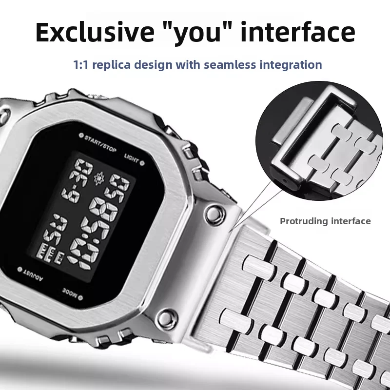 DW5600 Mod Kit watch strap Case For Casio G-SHOCK 3299 GW5610 DW-5600 GW-B5600 Modified Stainless steel Metal case watchband Men