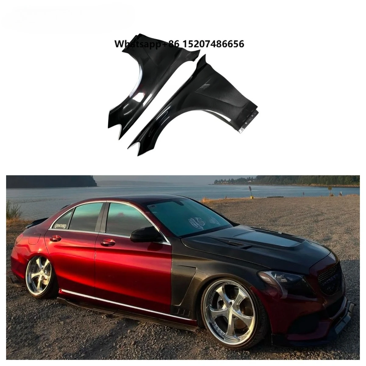 

Carbon Fiber Fenders for W205 C Class C250 C300 AMG C43 Coupe/Sedan 2015-2021 Car Side Fender With Vent