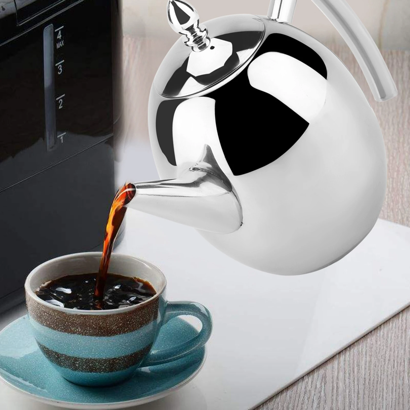 Stainless Steel Kettle Stainless Steel Teapot Tea Coffee Water Kettle Container with Removable Mesh Filter Coffee Water Kettle