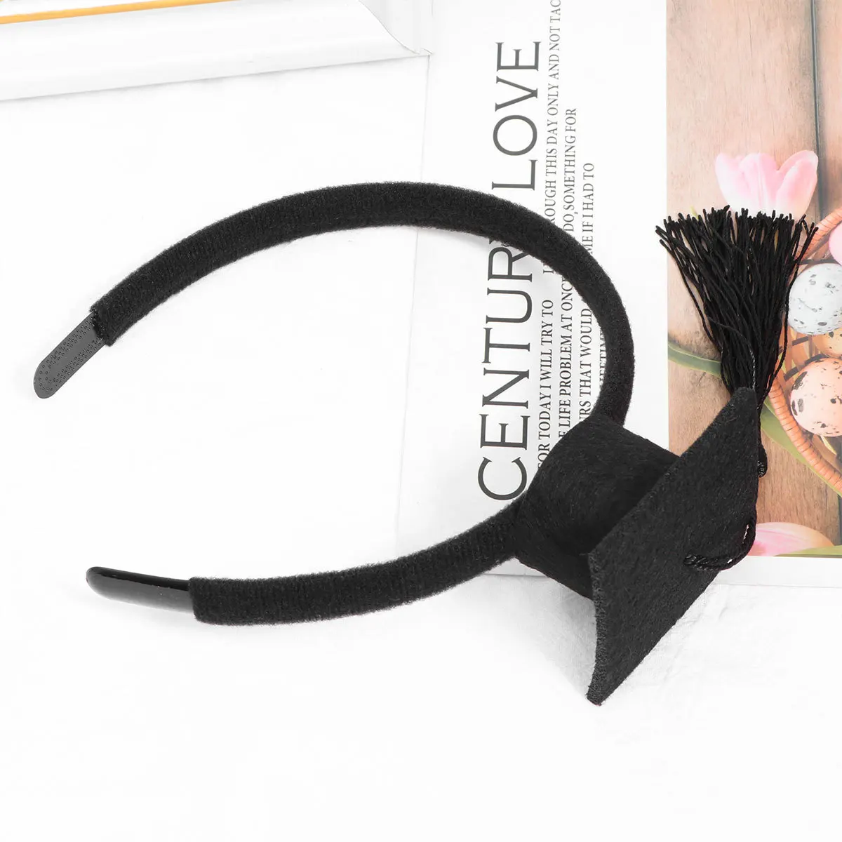 

Graduation Season Black Mini Dr Hat Tassel Headband Creative Stylish Headdress for Adults Party Decorations