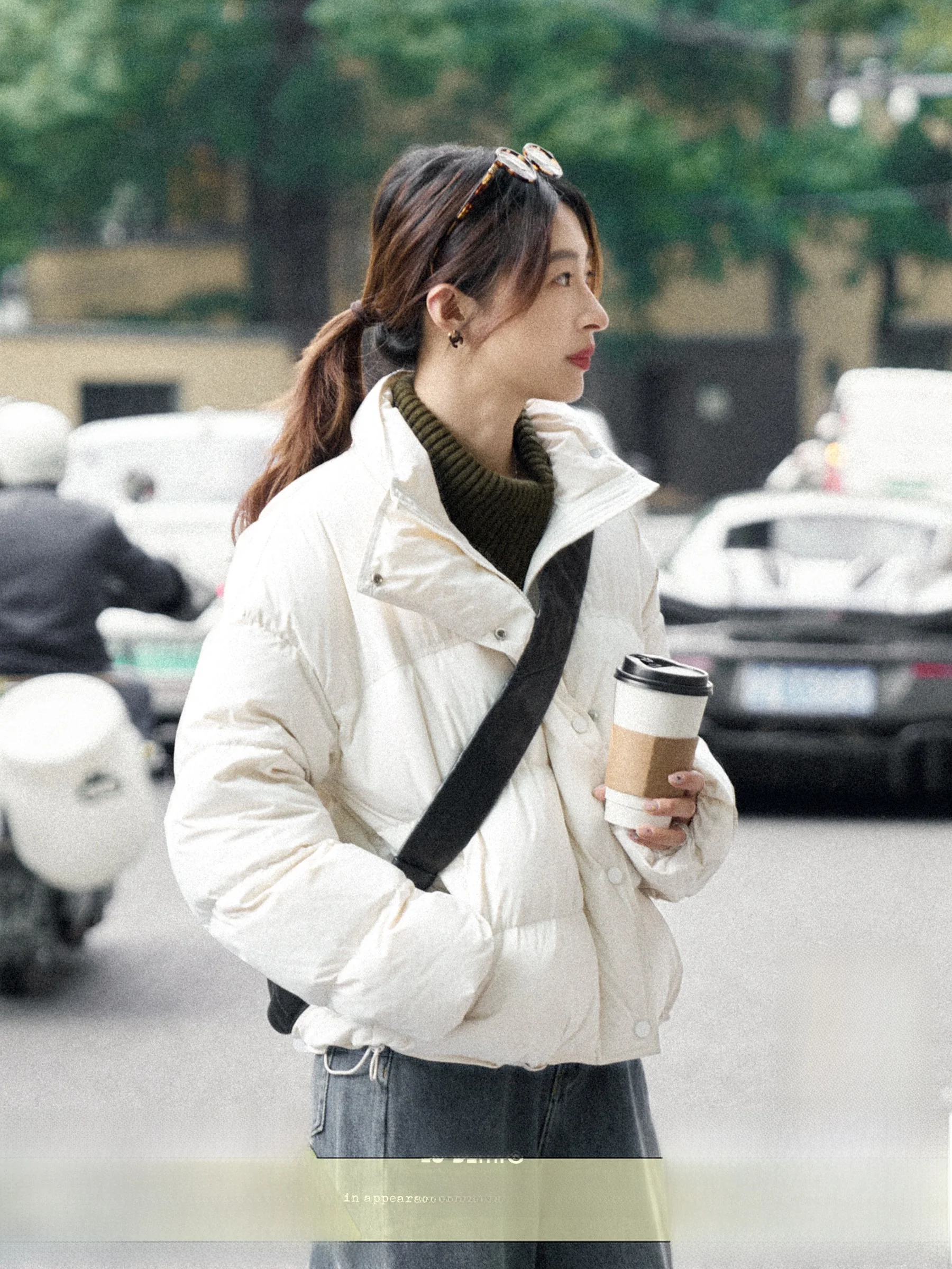 

90% White Du down Jaet Bread Sle Workwear ort Coat New National Stand Notting ey Small Size Women's Faion