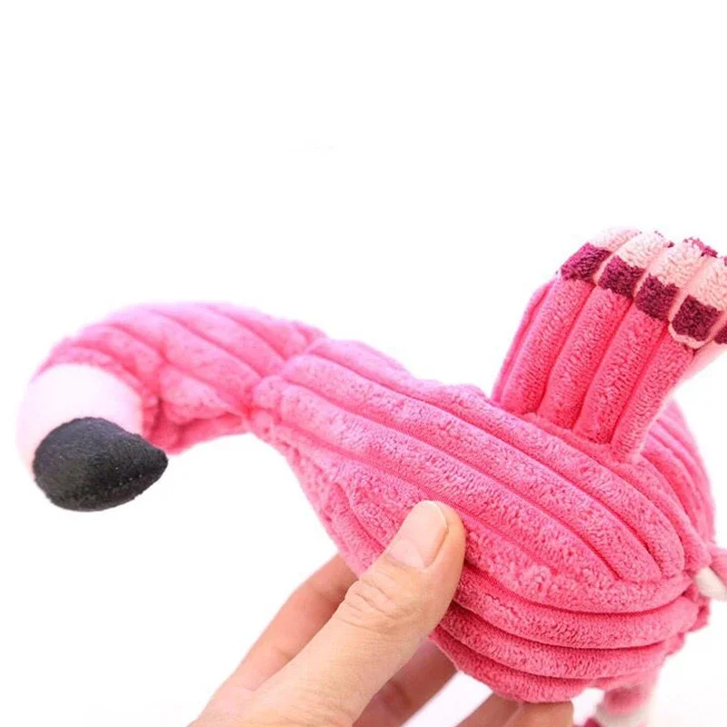 Pet Dogs Cute Plush Flamingo Bite Chew Toys Chihuahua/Yorkshire/Bulldog/Pug/Corgi Small Dog Interactive /Squeaky Sound Toy