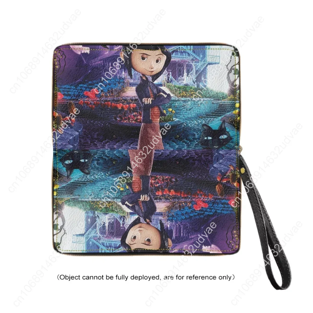 Feminino Coraline PU Leather Clutch, Cartoon Printing, Embreagem retro, Carteira pequena, Sacos de telefone, menina casual, filme, 2023