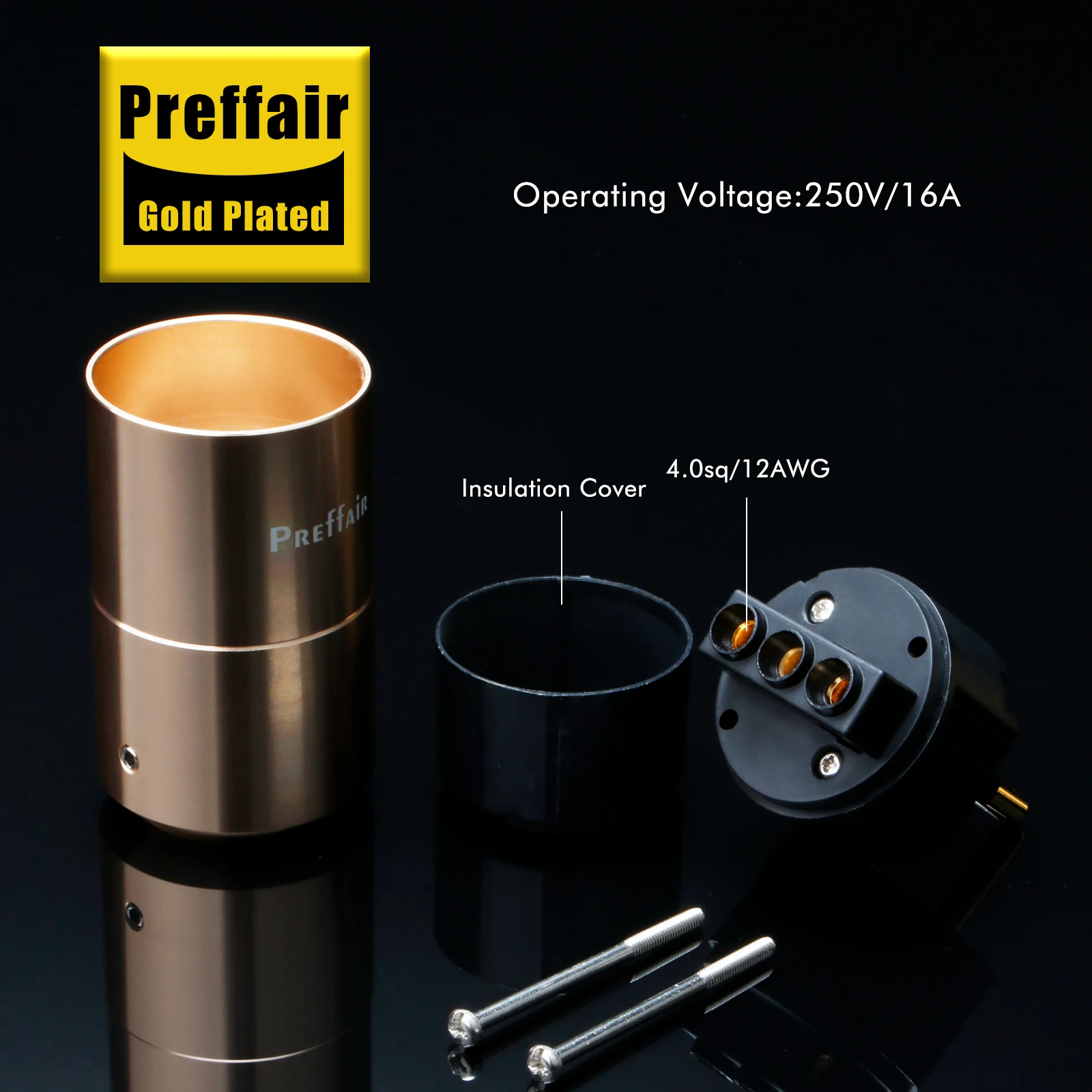 Preffair Gold Plated EU Schuko to US Power Plug Adapter Cable for Amplifier CD DVD Player Audio AC Power Cord Connector Plug