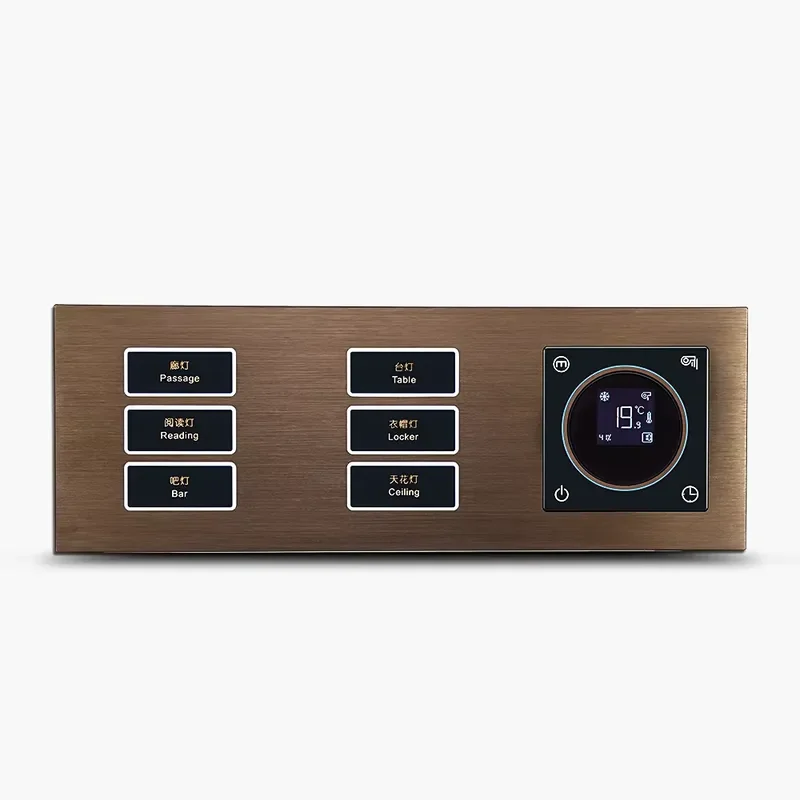 Smart Home Automation Thermostat Control Panel With Touch Screen And Knob Custom Color Multi Function Temperature Controller