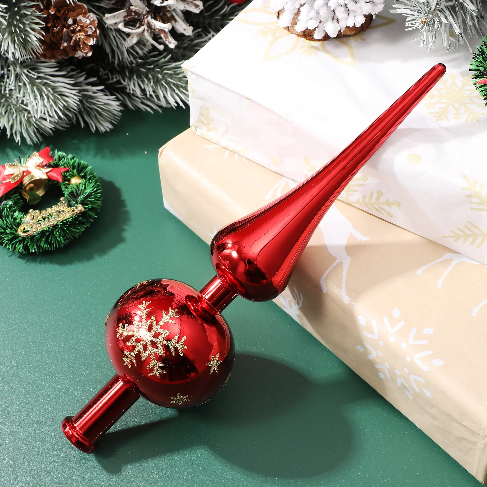 

Tree Topper Decor Fine Craftsmanship Plastic Shiny Sequins Design for Christmas Treetop Holiday Party Home Office Hotel Bar Xmas