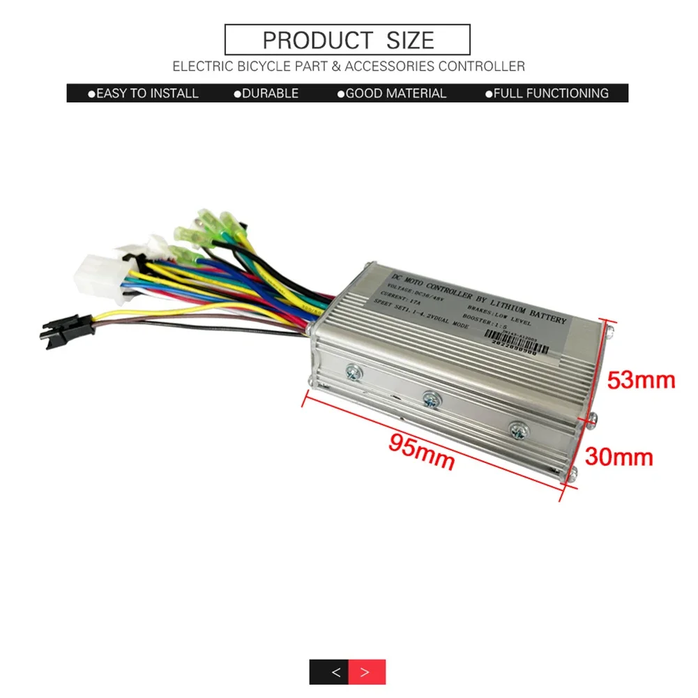 250-350W Controller Ebike Controller luci spina Controller onda sinusoidale 17A 350W 36V/48V JN Controller parte bici