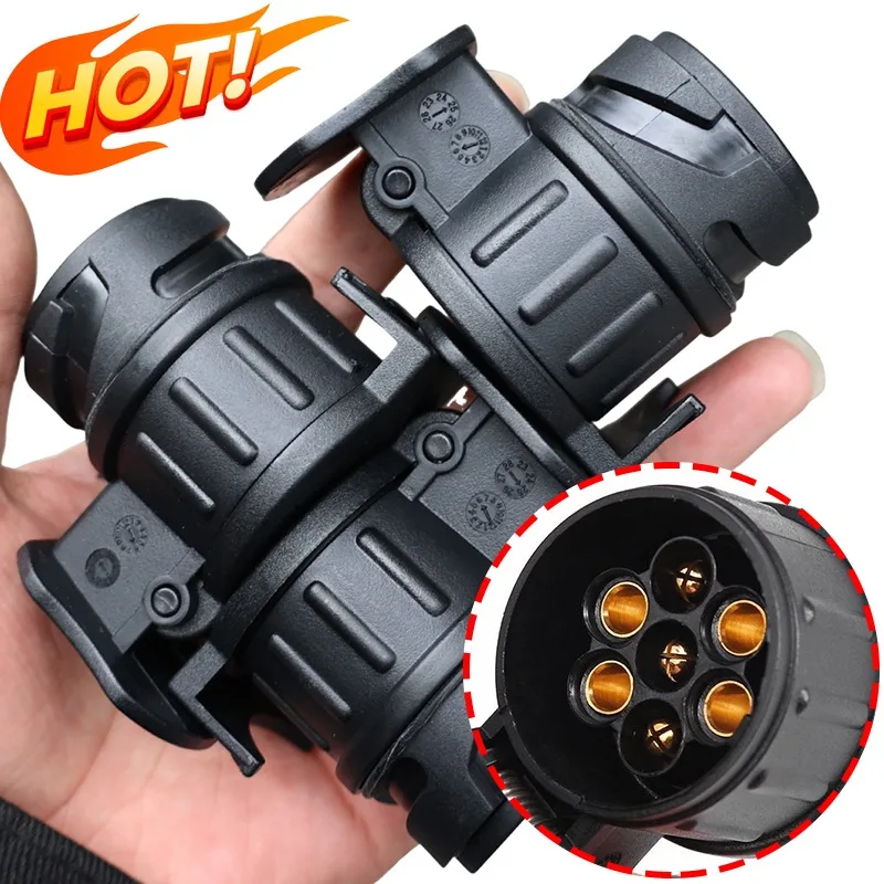 

Euro 13 Pin Plug to 7 Pin Socket Trailer Adapter 12V Waterproof Towbar Electrical Converter for Caravan Towing Light Connector