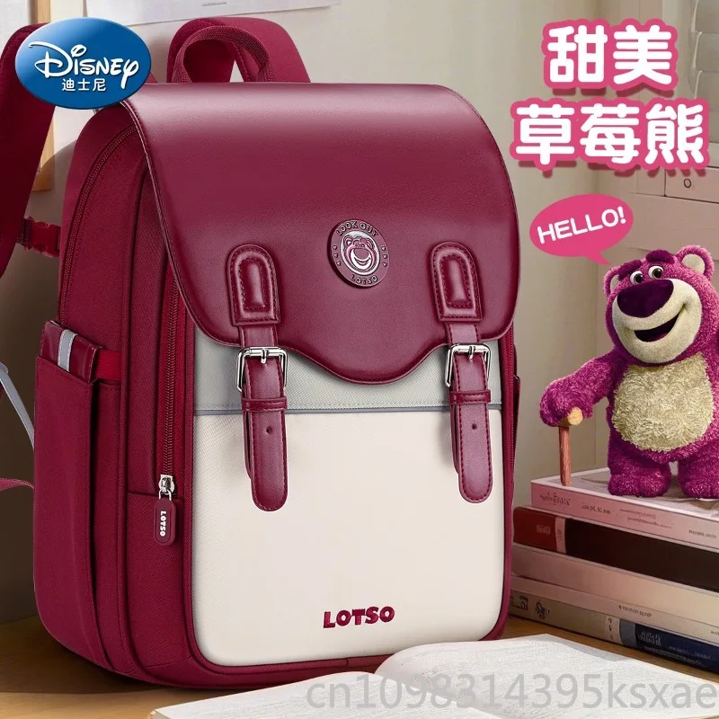 Disney Lotso Girls School Backpack Large Capacity Ergonomic Support Lightweight Durable Bookbag for Elementary Students