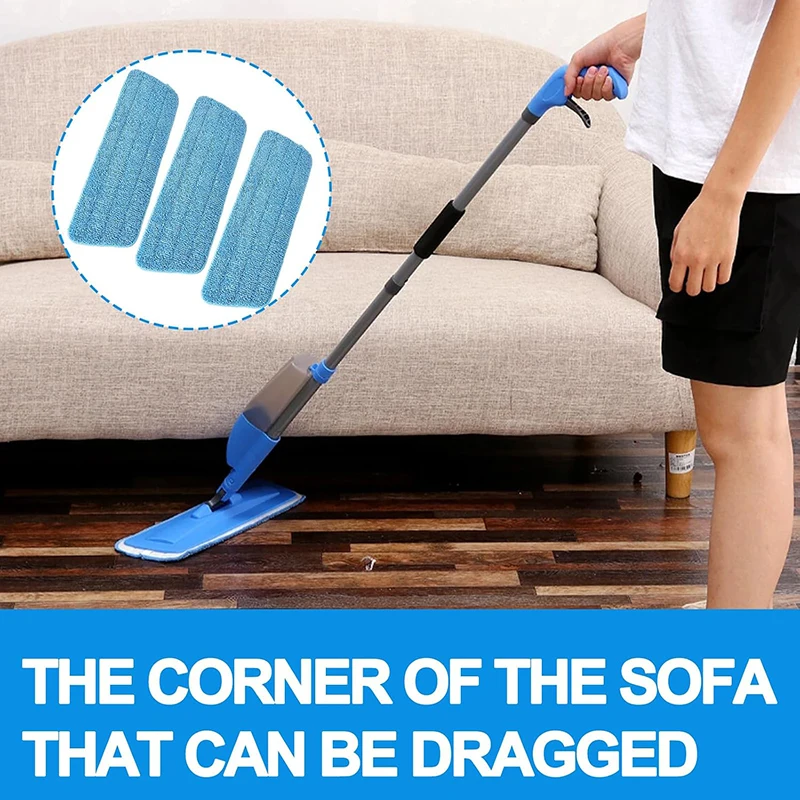 3Pcs Replacement Microfiber Mop Cloth Set Cleaning Pads Spray Mop Replacement Pads Non-slip Floor Cleaning Pad for Hardwood Tile