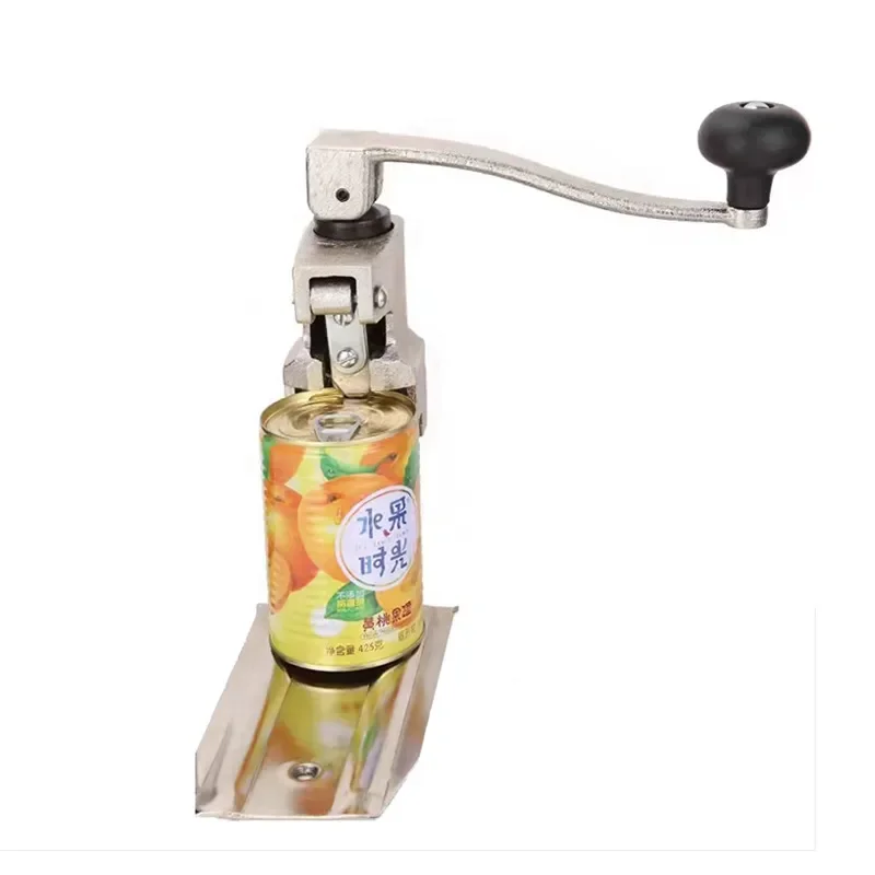 Manual Tin Can Opener Desktop Rotary Style Heavy Duty Stainless Steel Kitchen Tool for Opening Cans Easy Use Durable Design