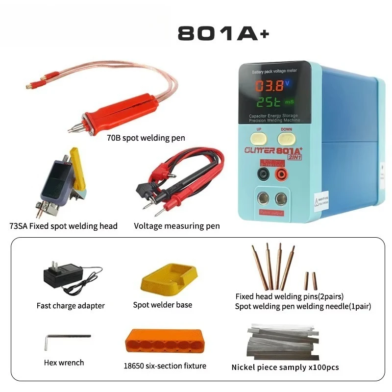 

GLITTER 801A+ Lithium Battery Soldering Welder With 70B Spot Welding Pen 18650 Battery Spot Welding Machine for DIY Battery Pack