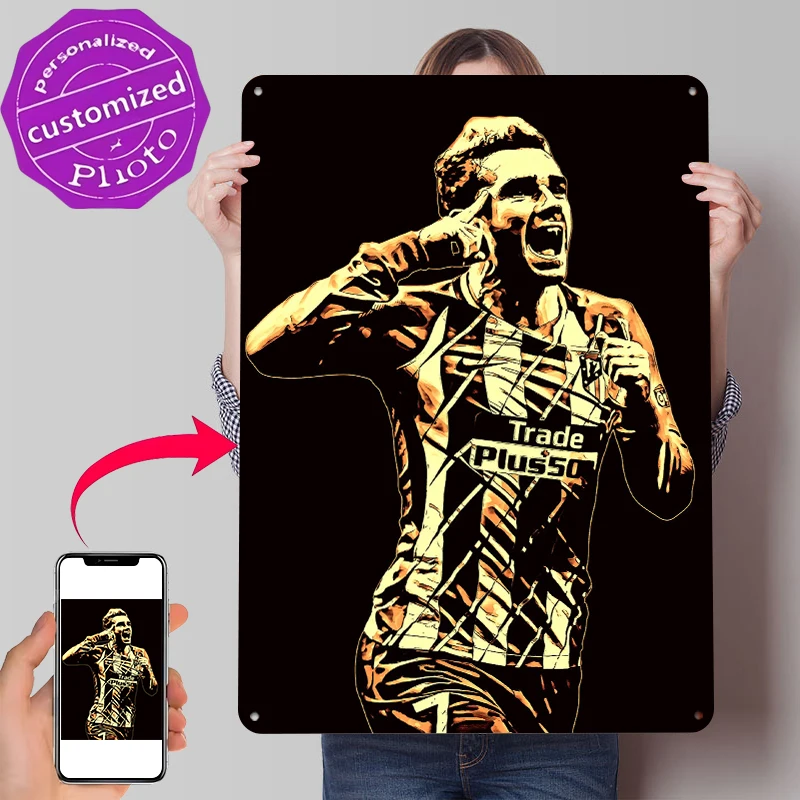 Antoine Griezmann Celebrating Metal Poster Customized Wall Art Retro Vintage Tinplate Signs for Decoration At Home Decor Items